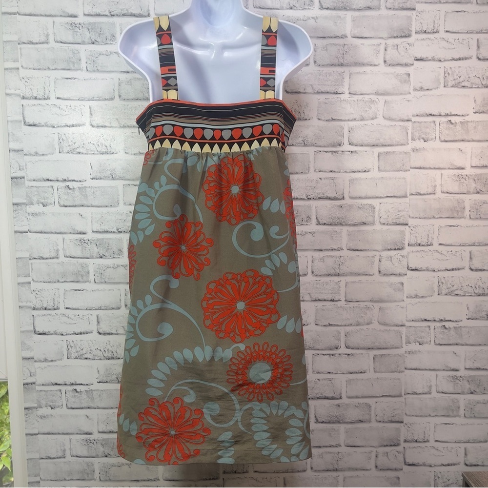 Bcbgmaxazria Multicolored Pattern Lined Tank Dres… - image 2